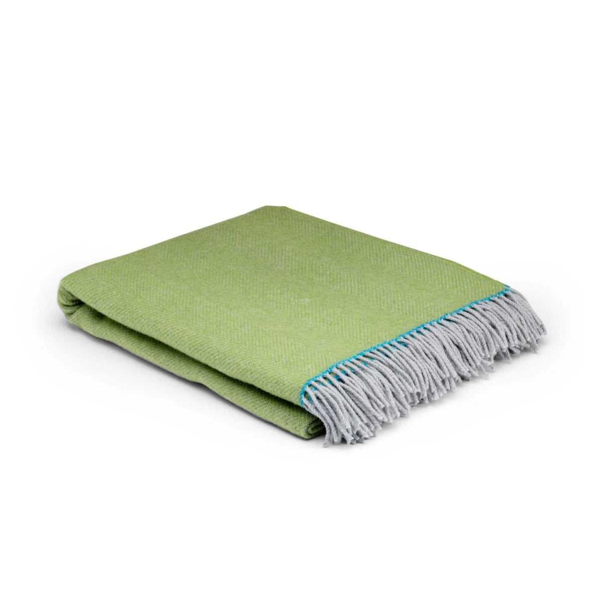 Pure wool blanket, Sofa blanket in hot light grey and smoke green, melange blue, dark grey