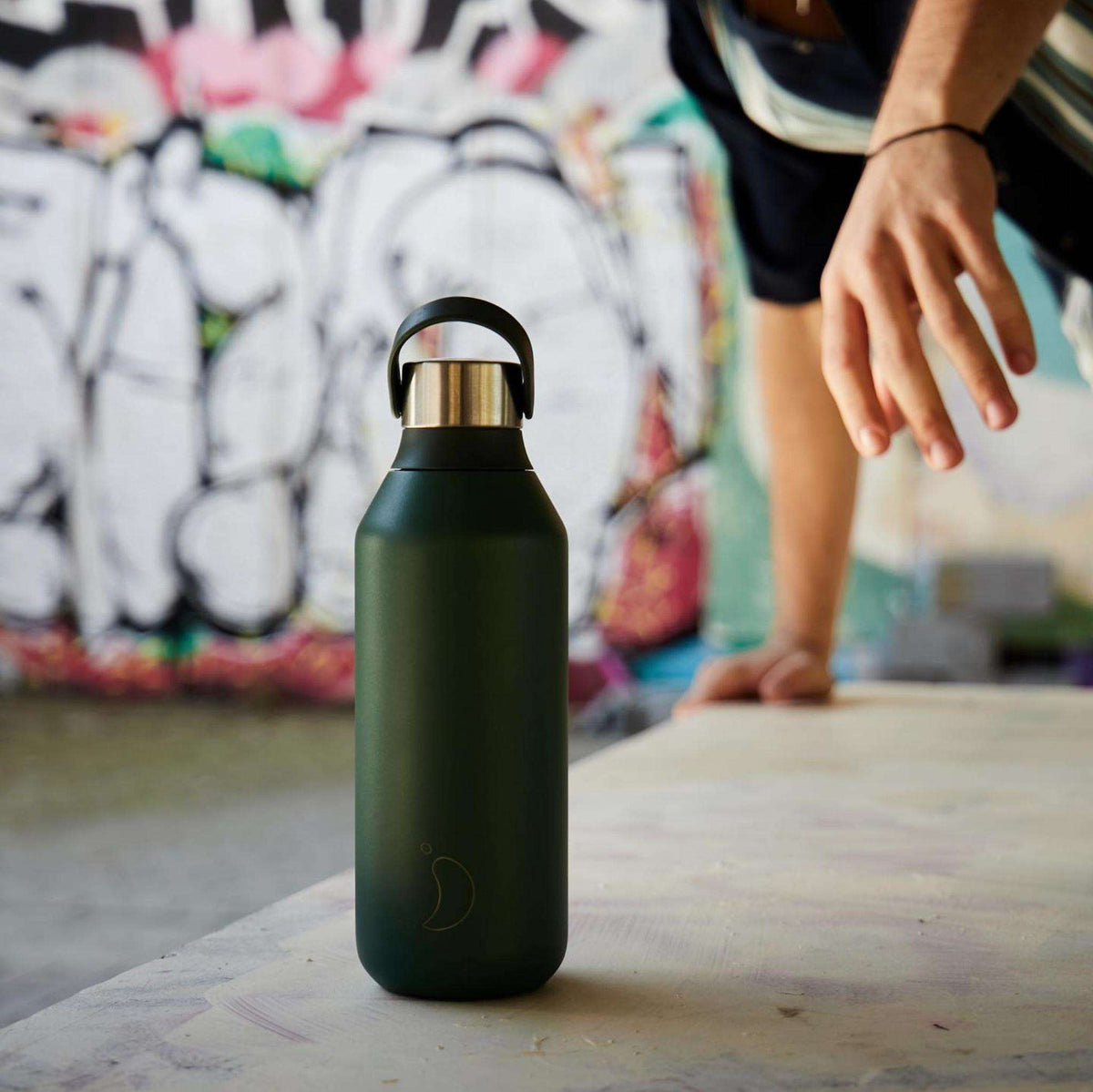 Pine　Steel　Chilly's　Stainless　Series　500ml　Faerly　Green　Water　Bottle　–