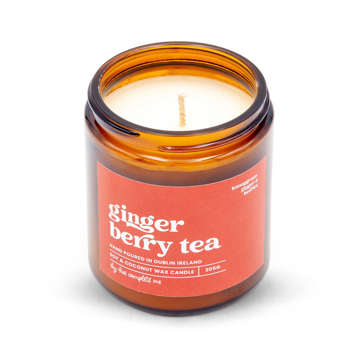 Hue Complete Me Candles Ginger Berry Tea Candle - Lemongrass, Ginger & Berries - 205g/45 Hours- Hue Complete Me