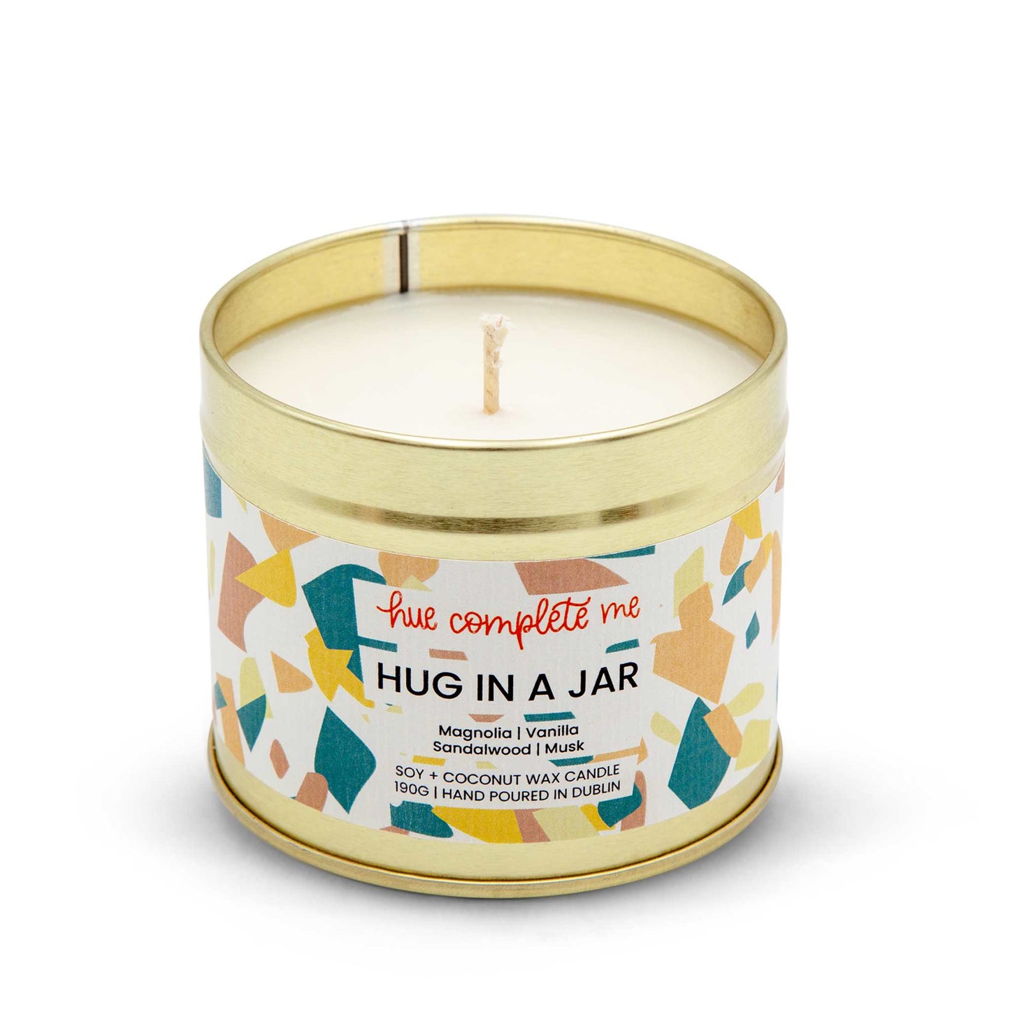 Hue Complete Me Candles Hug in a Jar Candle in Gold Tin - 190g/30 hours