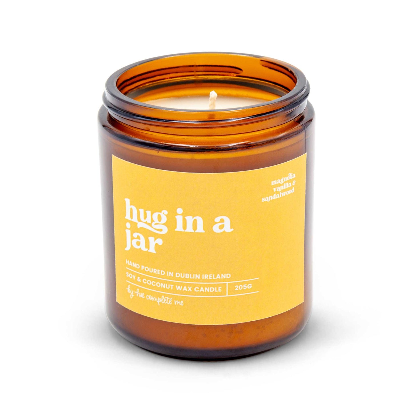 Hue Complete Me Candles Hug in a Jar Candle - Magnolia, Vanilla & Sandlewood - 205g/45 Hours- Hue Complete Me