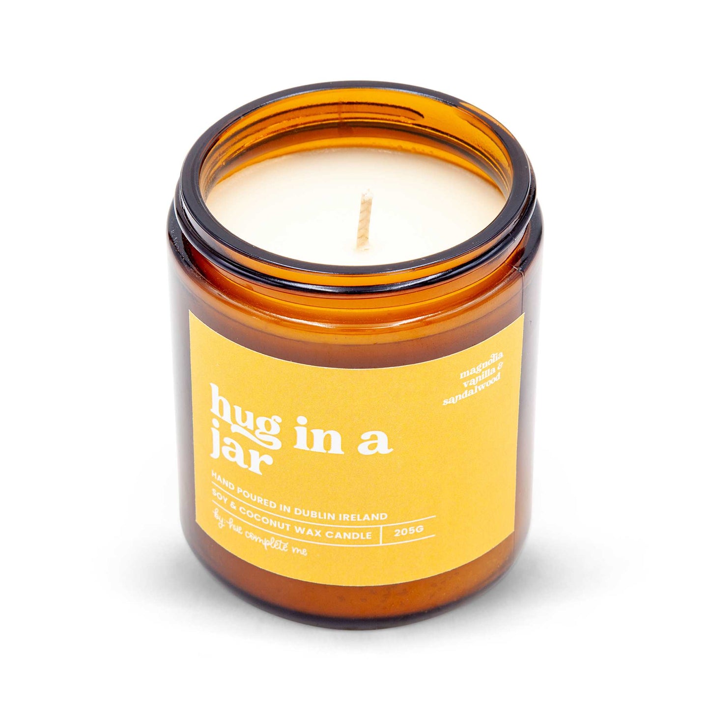 Hue Complete Me Candles Hug in a Jar Candle - Magnolia, Vanilla & Sandlewood - 205g/45 Hours- Hue Complete Me