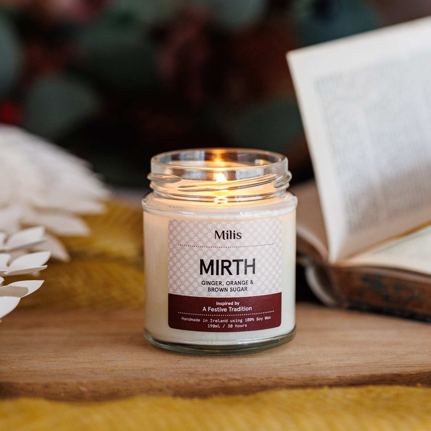 Milis Candles Milis Soy Wax Candle 190g - Mirth - Ginger, Orange & Brown Sugar