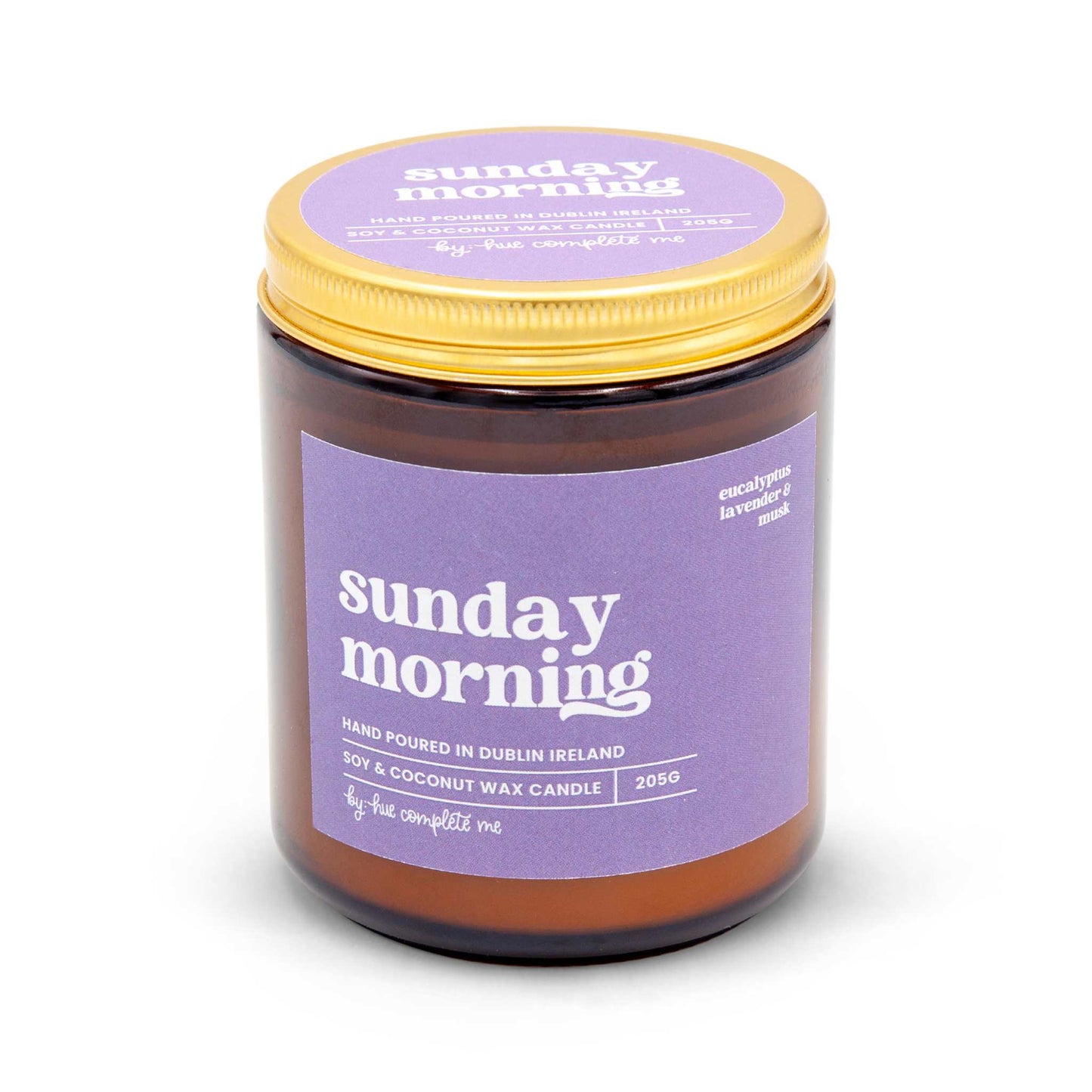 Hue Complete Me Candles Sunday Morning Candle - Lavender, Eucalyptus & Musk- 205g/45 Hours- Hue Complete Me