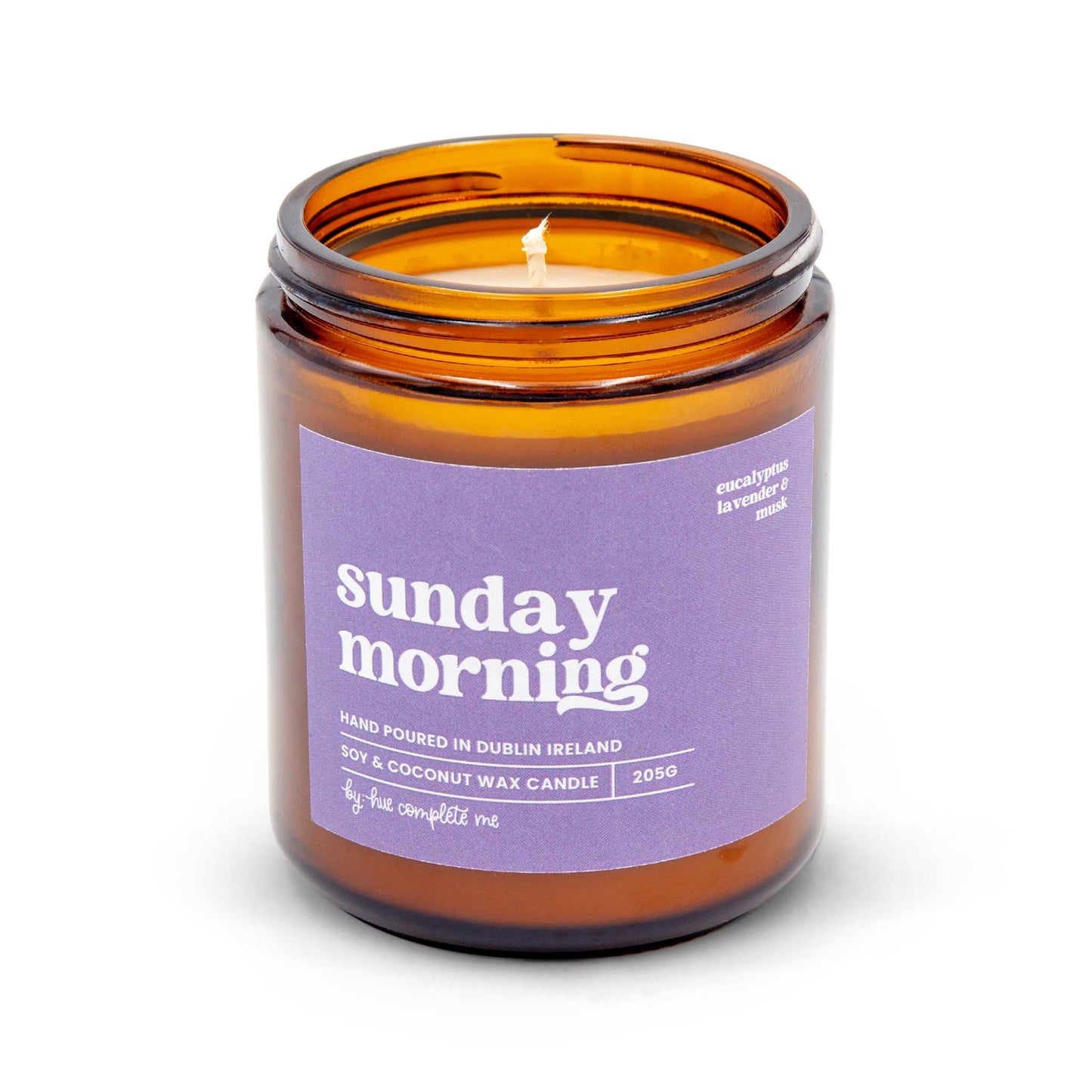 Hue Complete Me Candles Sunday Morning Candle - Lavender, Eucalyptus & Musk- 205g/45 Hours- Hue Complete Me