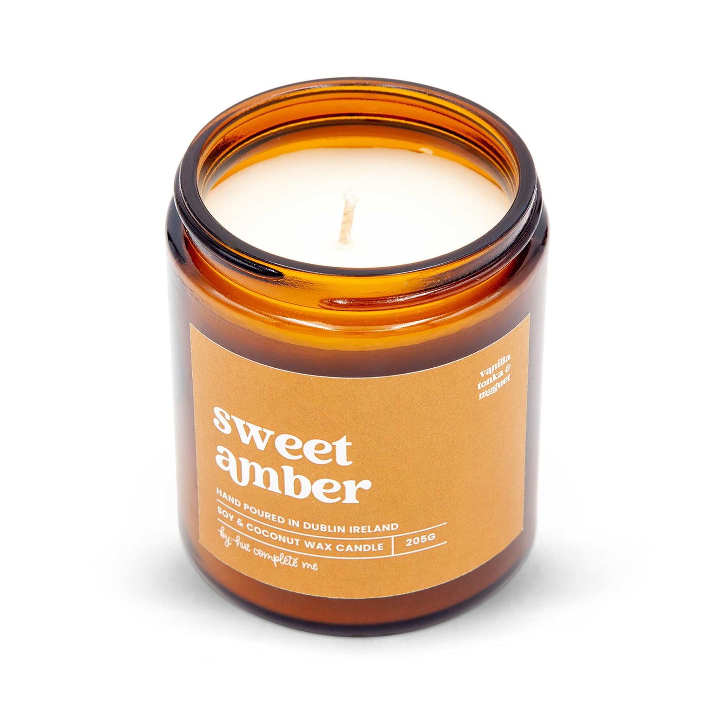 Hue Complete Me Candles Sweet Amber Candle - Vanilla, Tonka & Muguet - 205g/45 Hours- Hue Complete Me