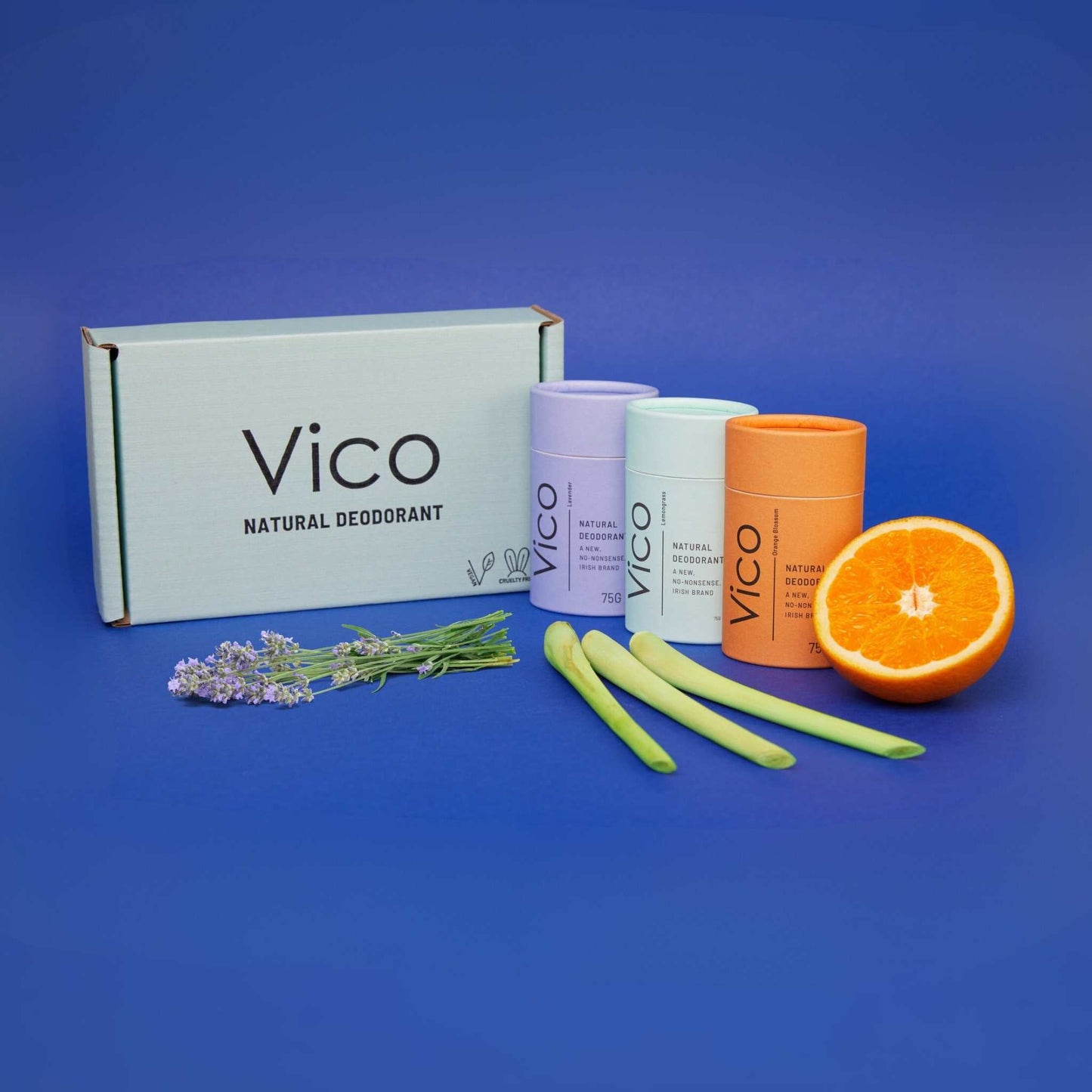 Vico Deodorant Classic Scents - Lavender - Lemongrass - Orange Blossom Vico Natural Deodorant Starter Pack - 24 Hour Odour Protection