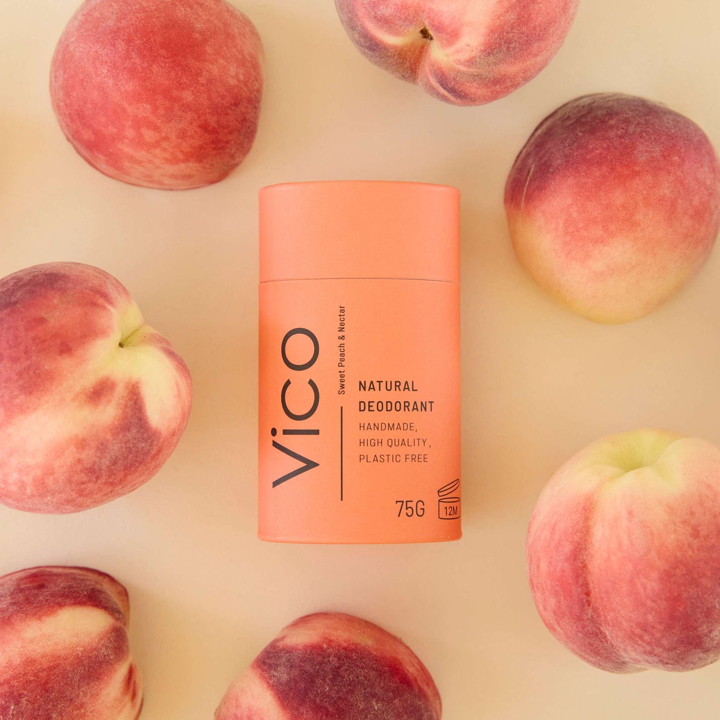 Vico Deodorant Vico Natural Deodorant Stick - 24hr Odour Protection -  Sweet Peach & Nectar