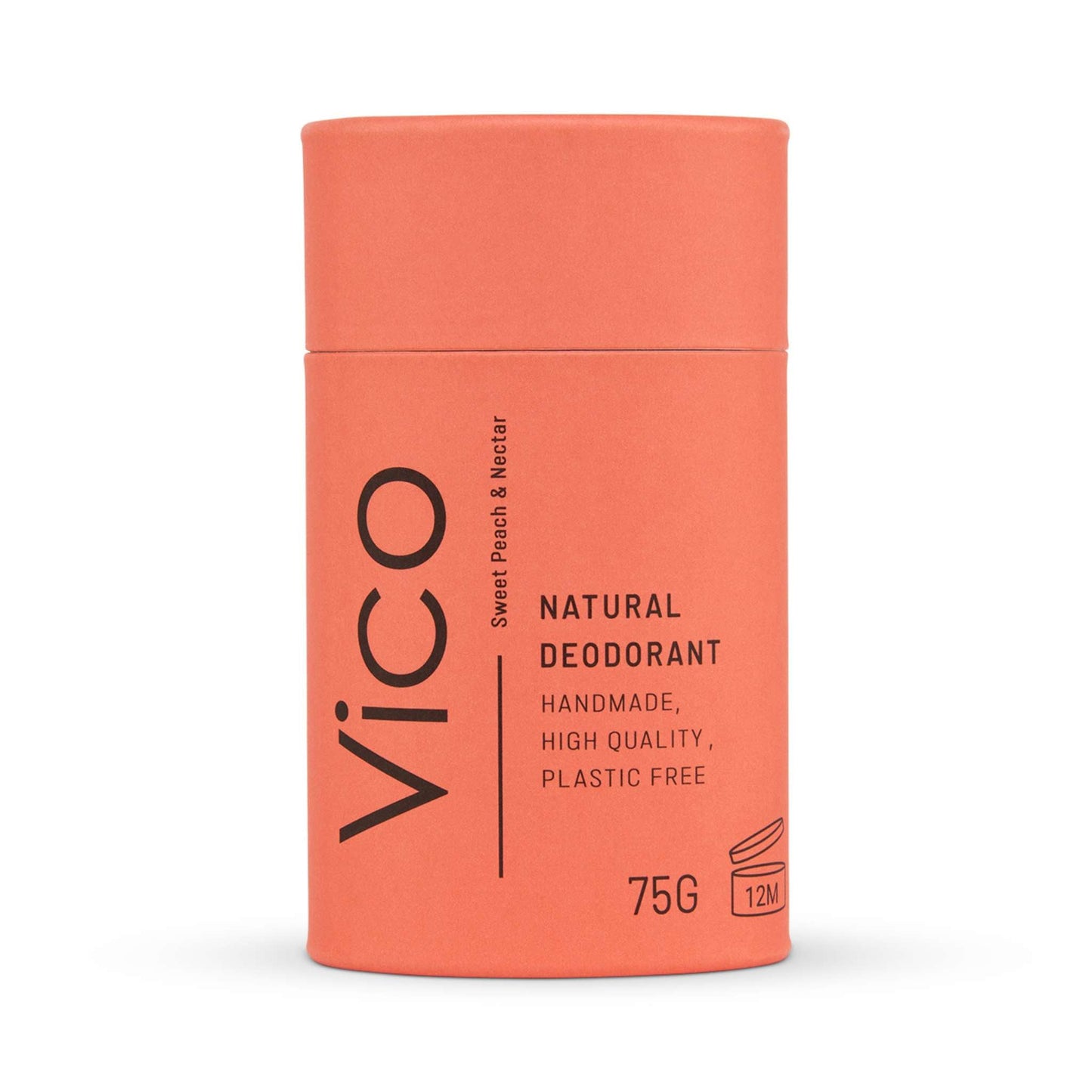 Vico Deodorant Vico Natural Deodorant Stick - 24hr Odour Protection -  Sweet Peach & Nectar