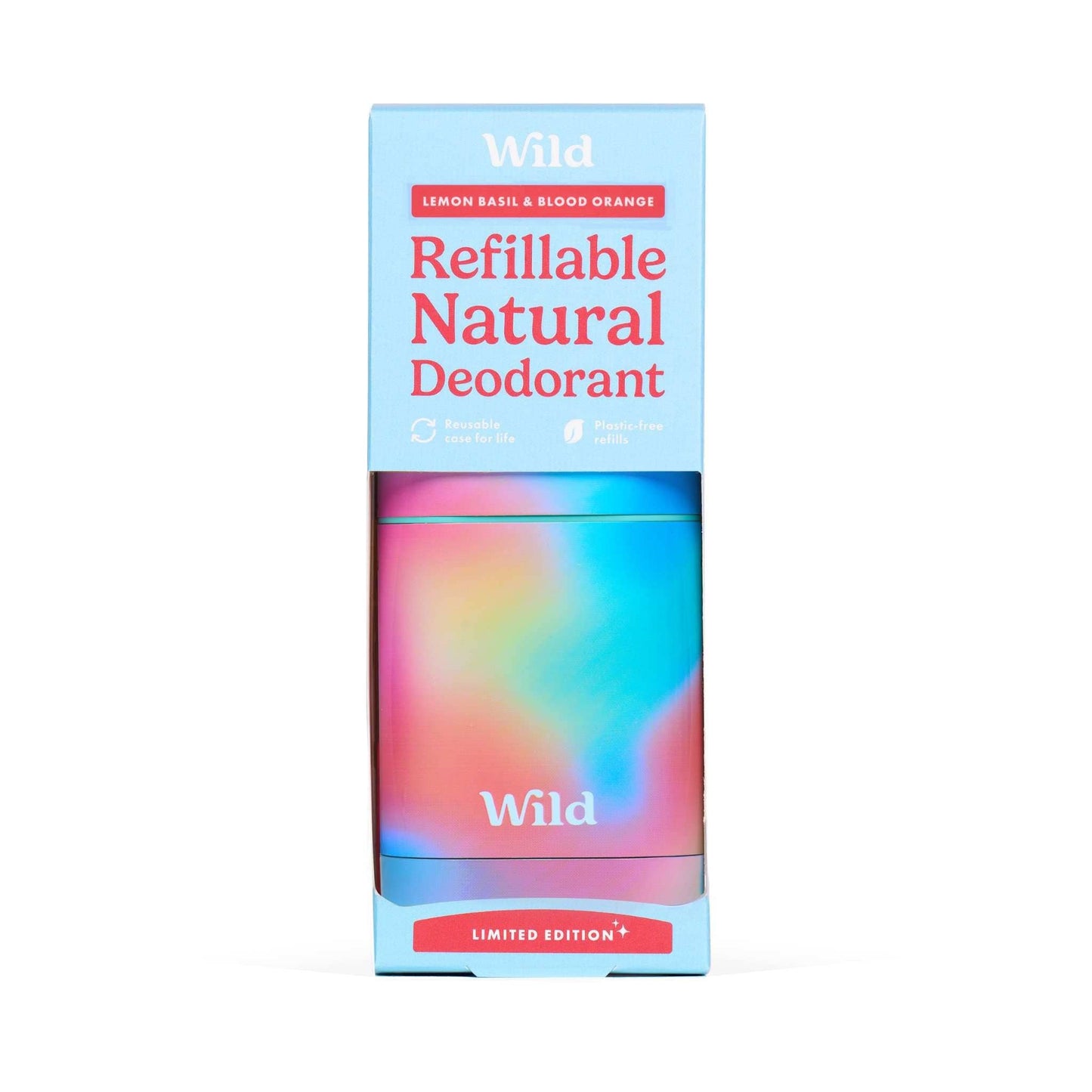 Wild Deodorant Wild Ombre Case and Lemon, Basil & Blood Orange Natural Deodorant Starter Pack