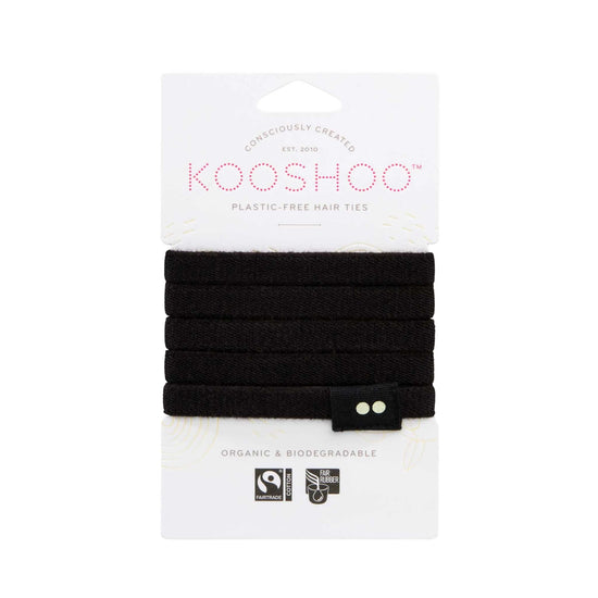 Kooshoo Hair Accessories Black Plastic-free Hair Ties - 5 pack - KOOSHOO