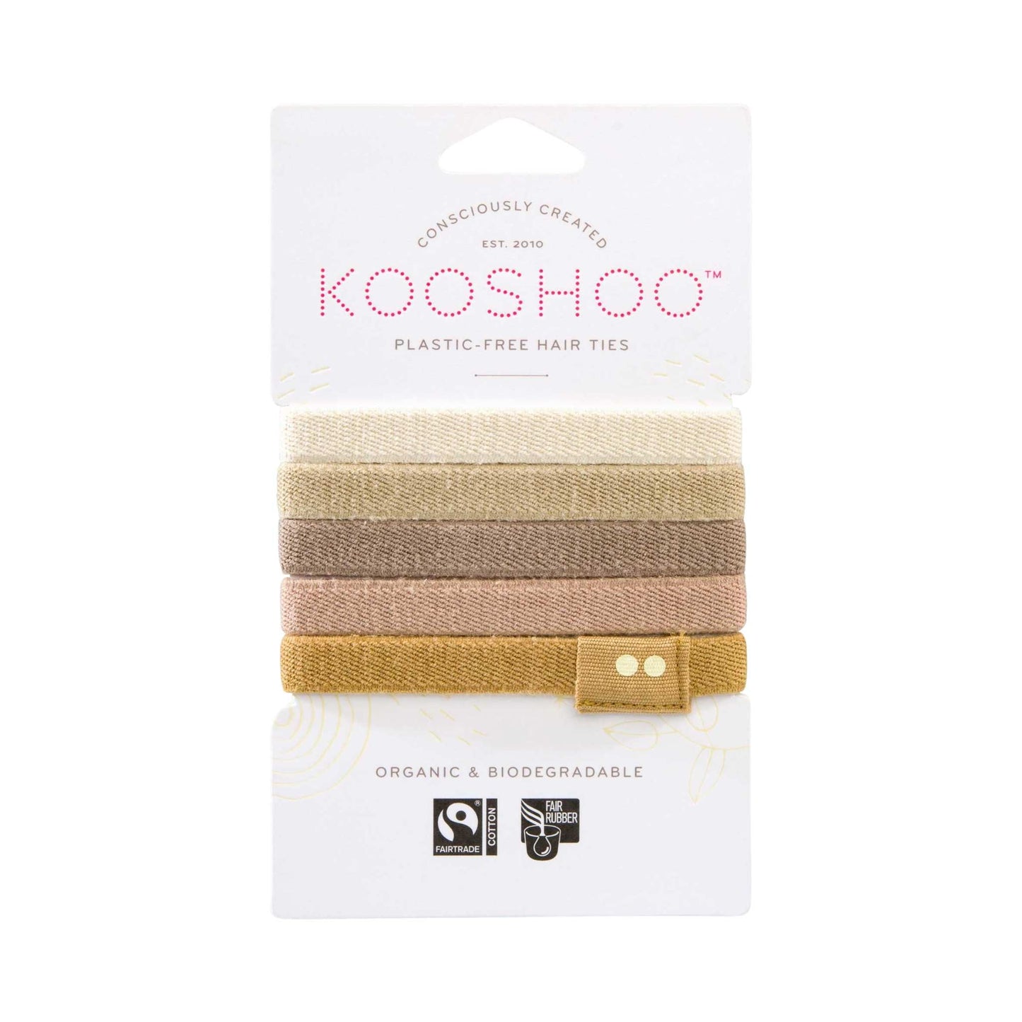 Kooshoo Hair Accessories Blond Plastic-free Hair Ties - 5 pack - KOOSHOO