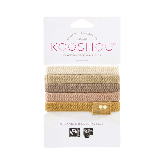 Kooshoo Hair Accessories Blond Plastic-free Hair Ties - 5 pack - KOOSHOO