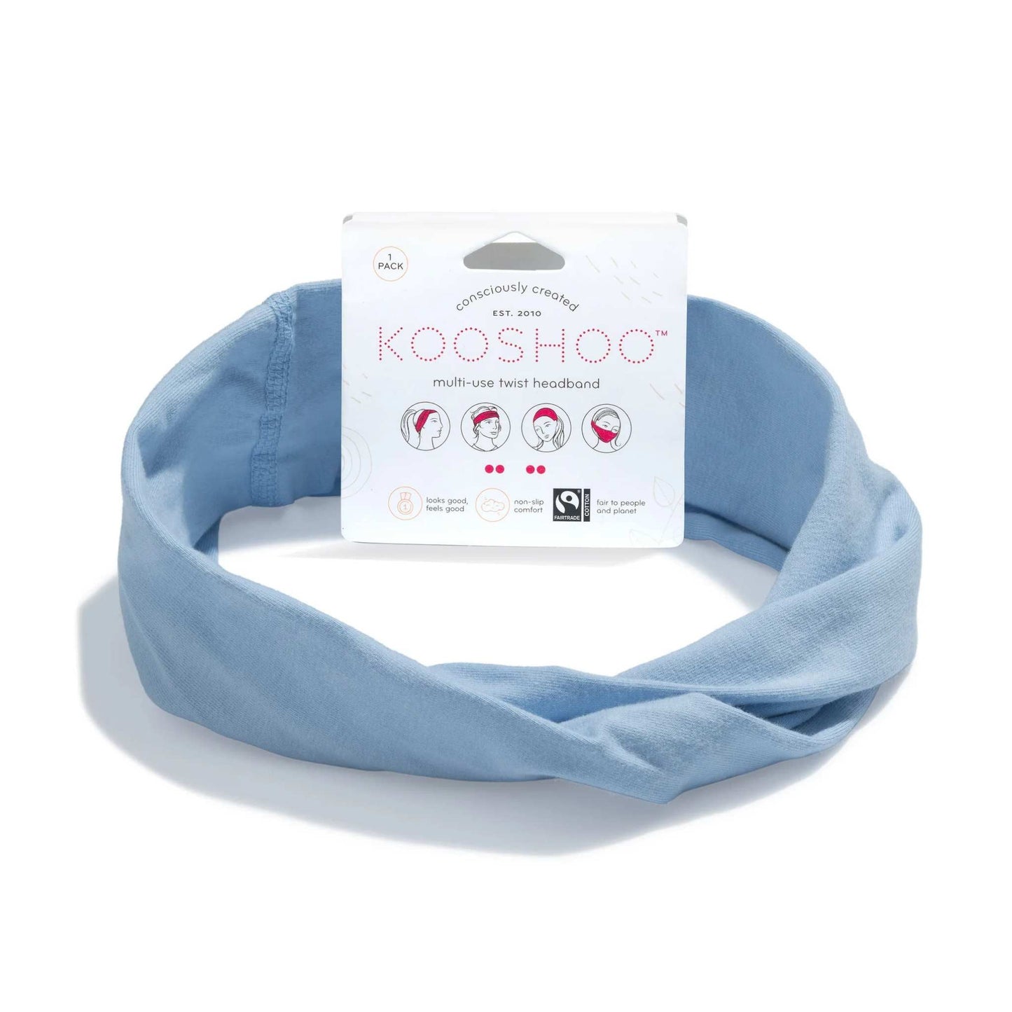 Kooshoo Hair Accessories Chambray Blue Organic Cotton Twist Headbands - KOOSHOO