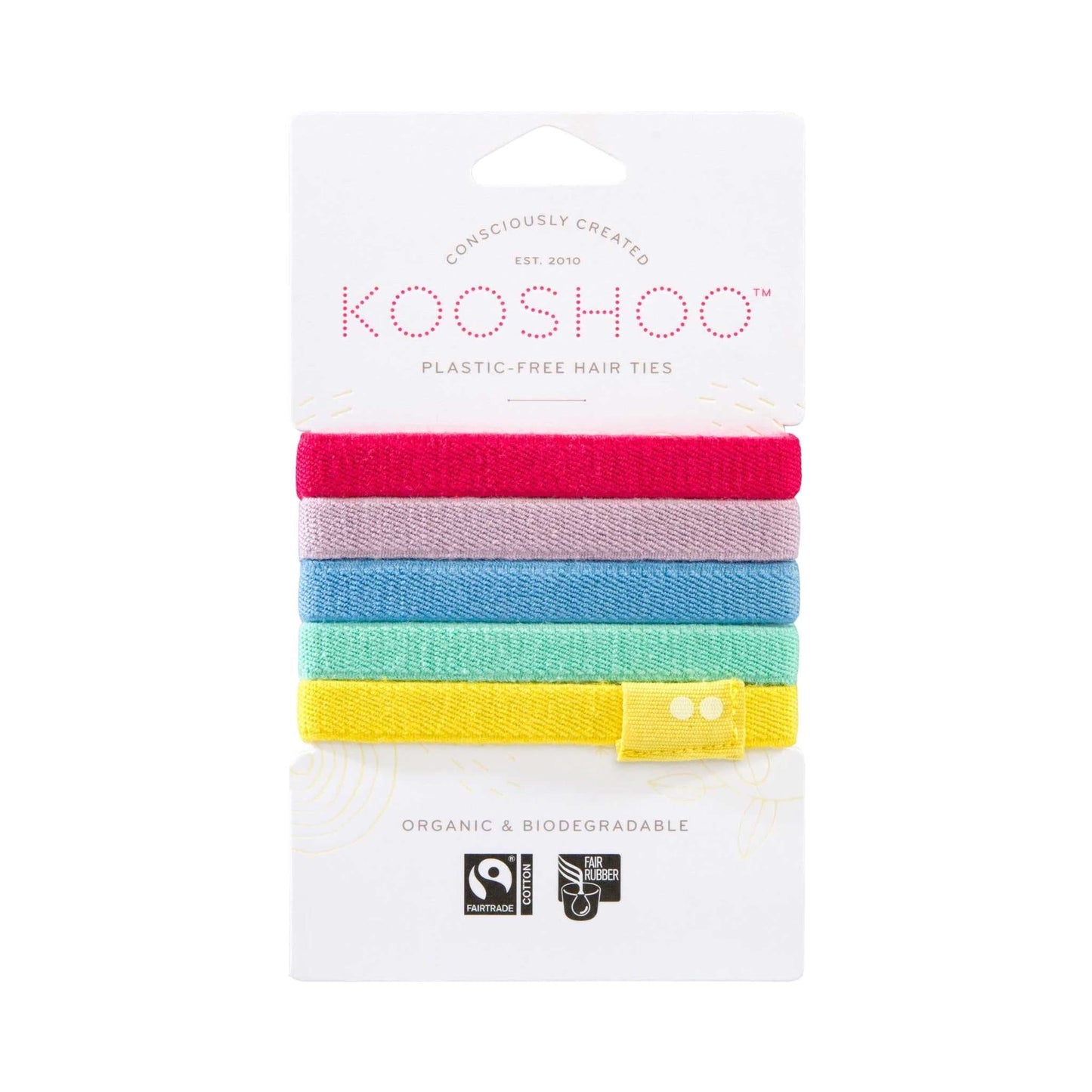 Kooshoo Hair Accessories Rainbow Plastic-free Hair Ties - 5 pack - KOOSHOO