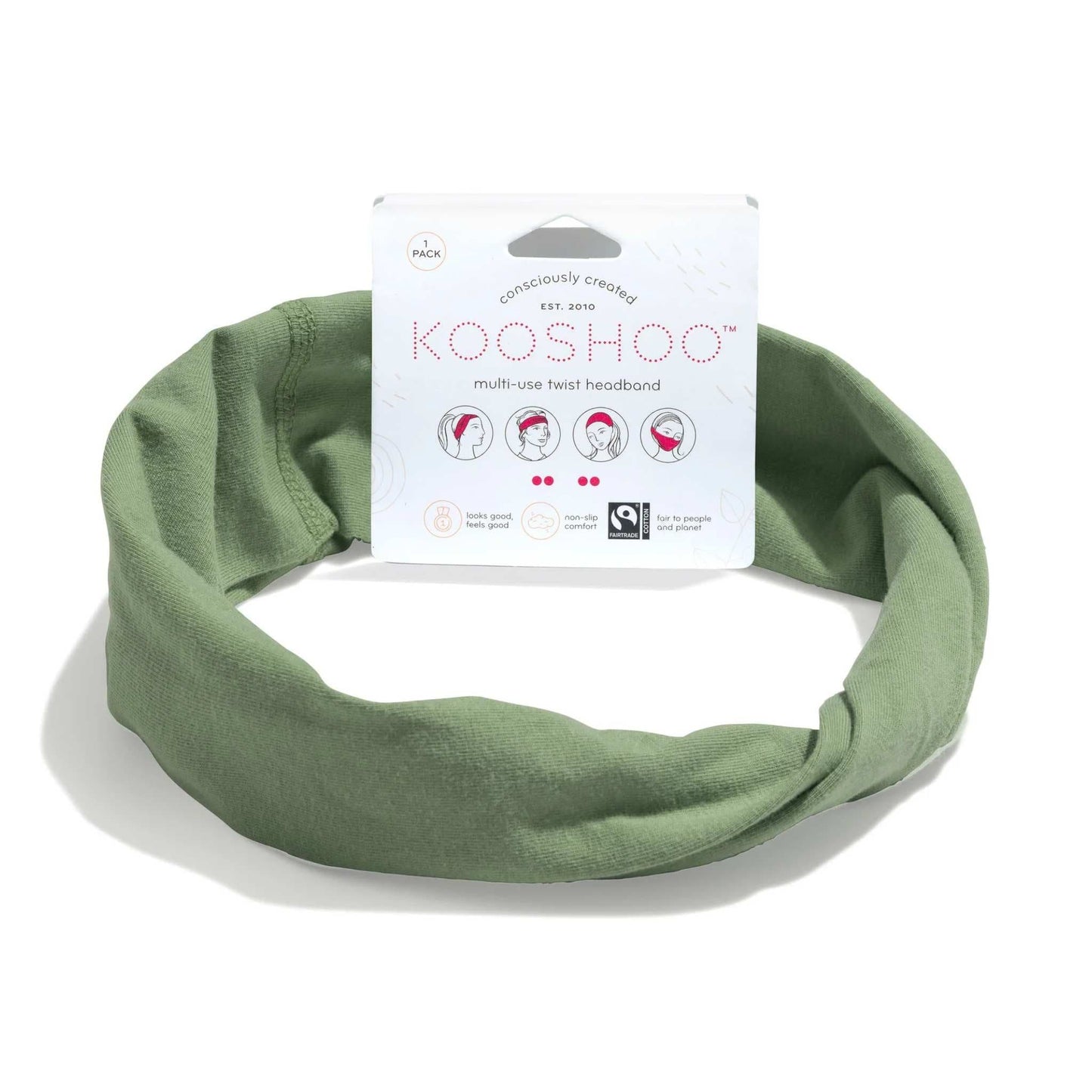 Kooshoo Hair Accessories Watercress Green Organic Cotton Twist Headbands - KOOSHOO