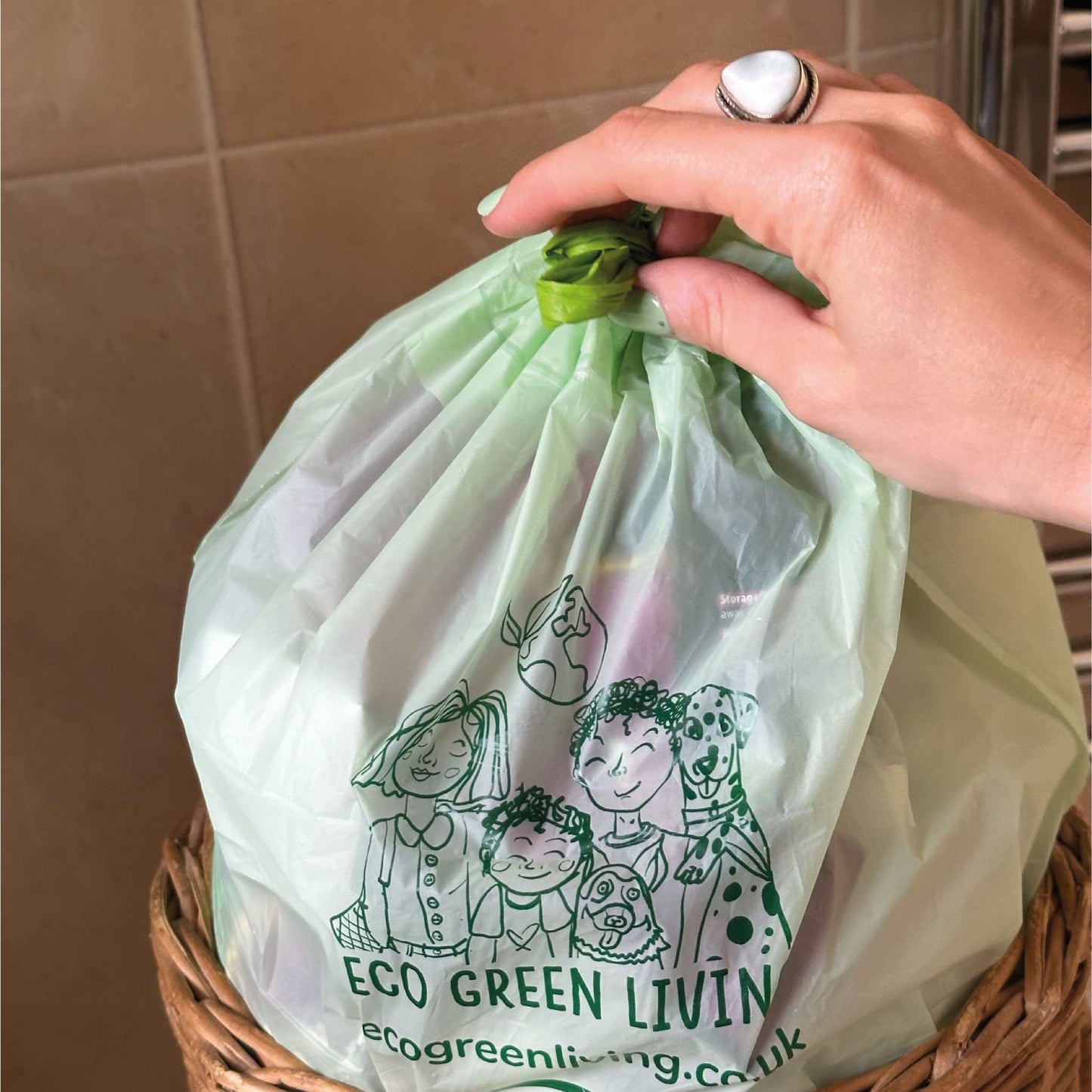 Eco Green Living Household Cleaning Products Compostable 8 Litre Drawstring Bags - 25 pack - Eco Green Living