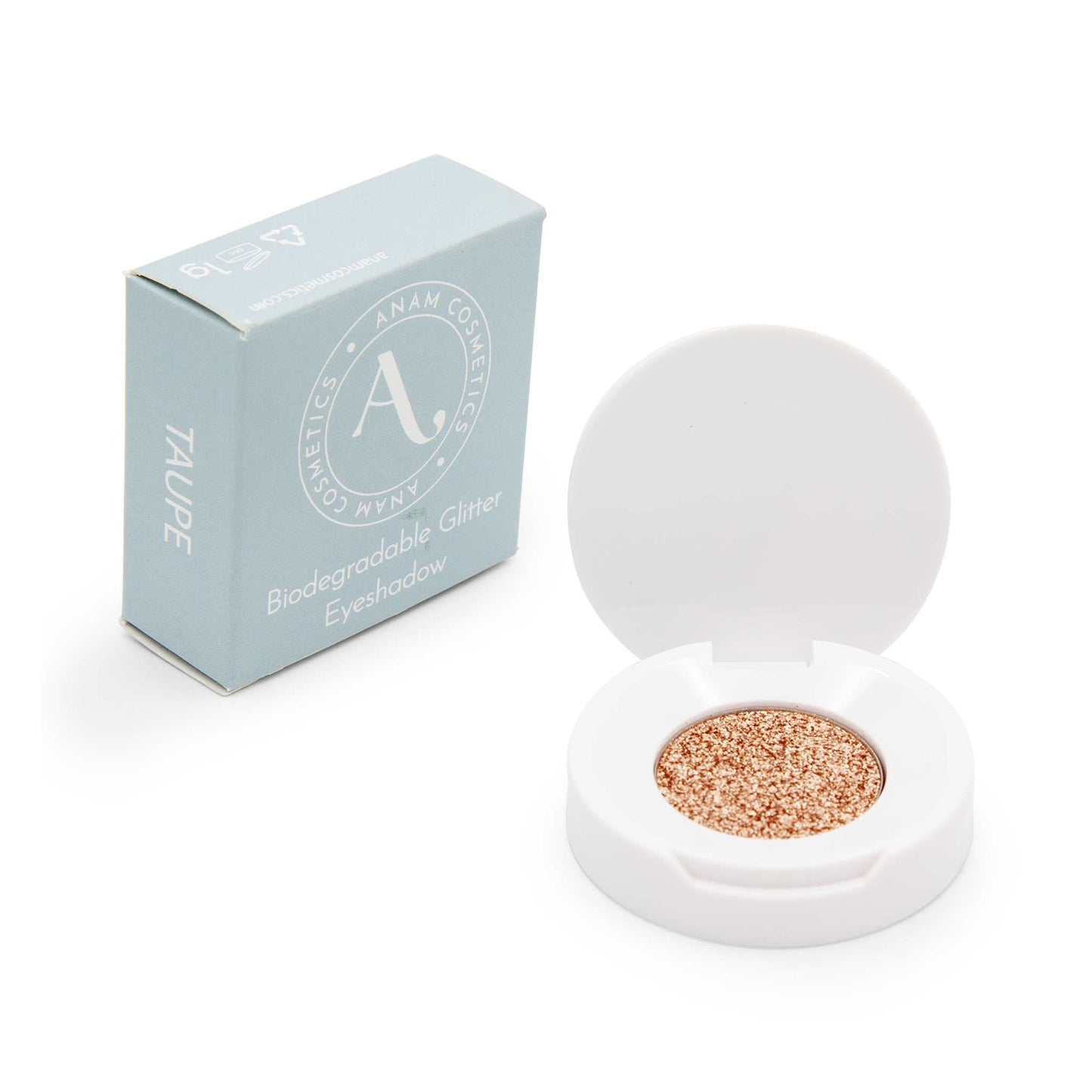 Anam Cosmetics Make Up Biodegradable Glitter Eyeshadow - Singles - Gold, Taupe or Teal - Anam Cosmetics