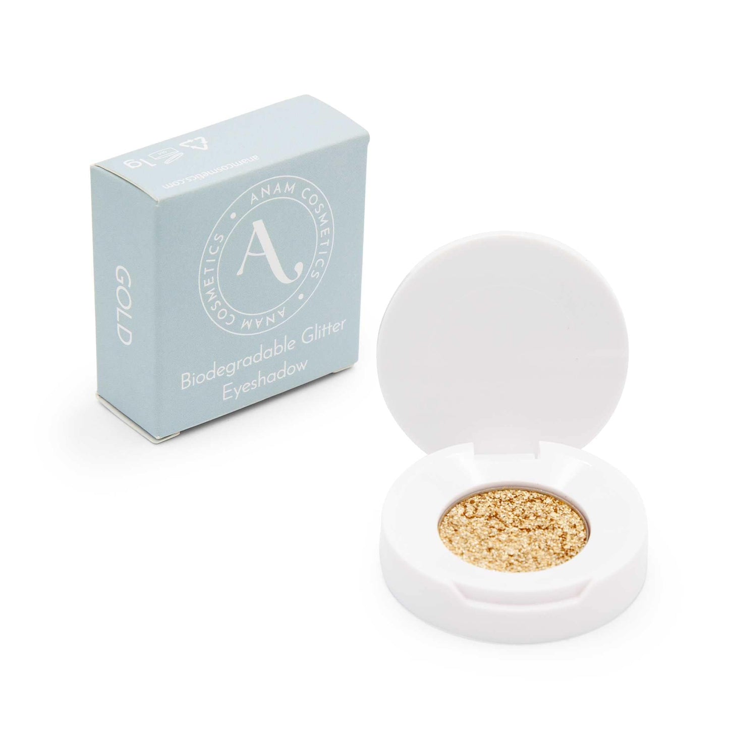 Anam Cosmetics Make Up Biodegradable Glitter Eyeshadow - Singles - Gold, Taupe or Teal - Anam Cosmetics