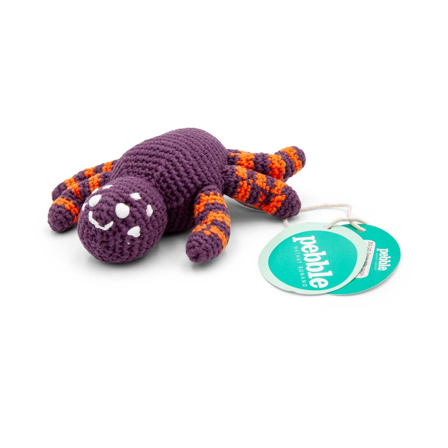 Pebblechild Rattles Fairtrade Crochet Baby Rattle - Spider - Pebblechild