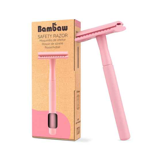 Bambaw Shaving Accessories Pink Bambaw Stainless Steel Safety Razor