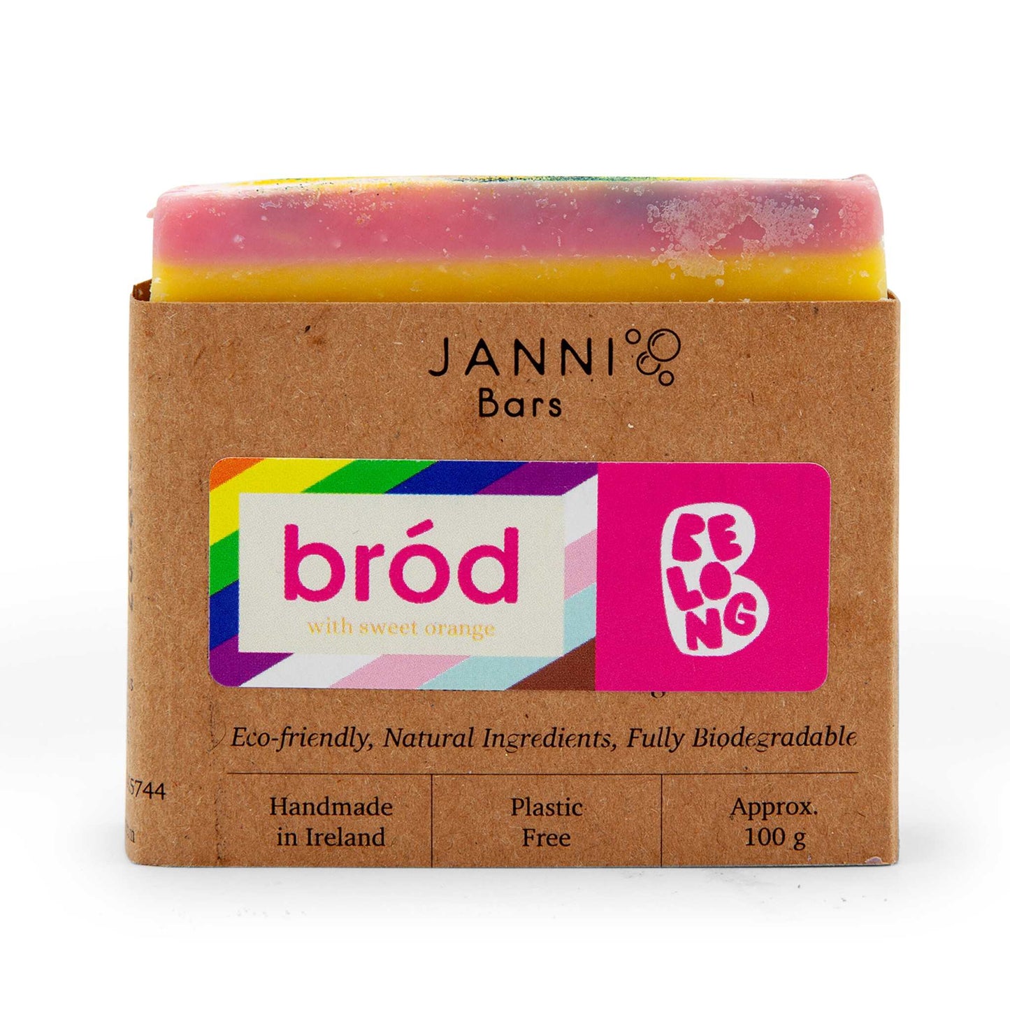 Janni Bars Soap Bród Rainbow Pride Soap - Sweet Orange - Handmade by Janni Bars