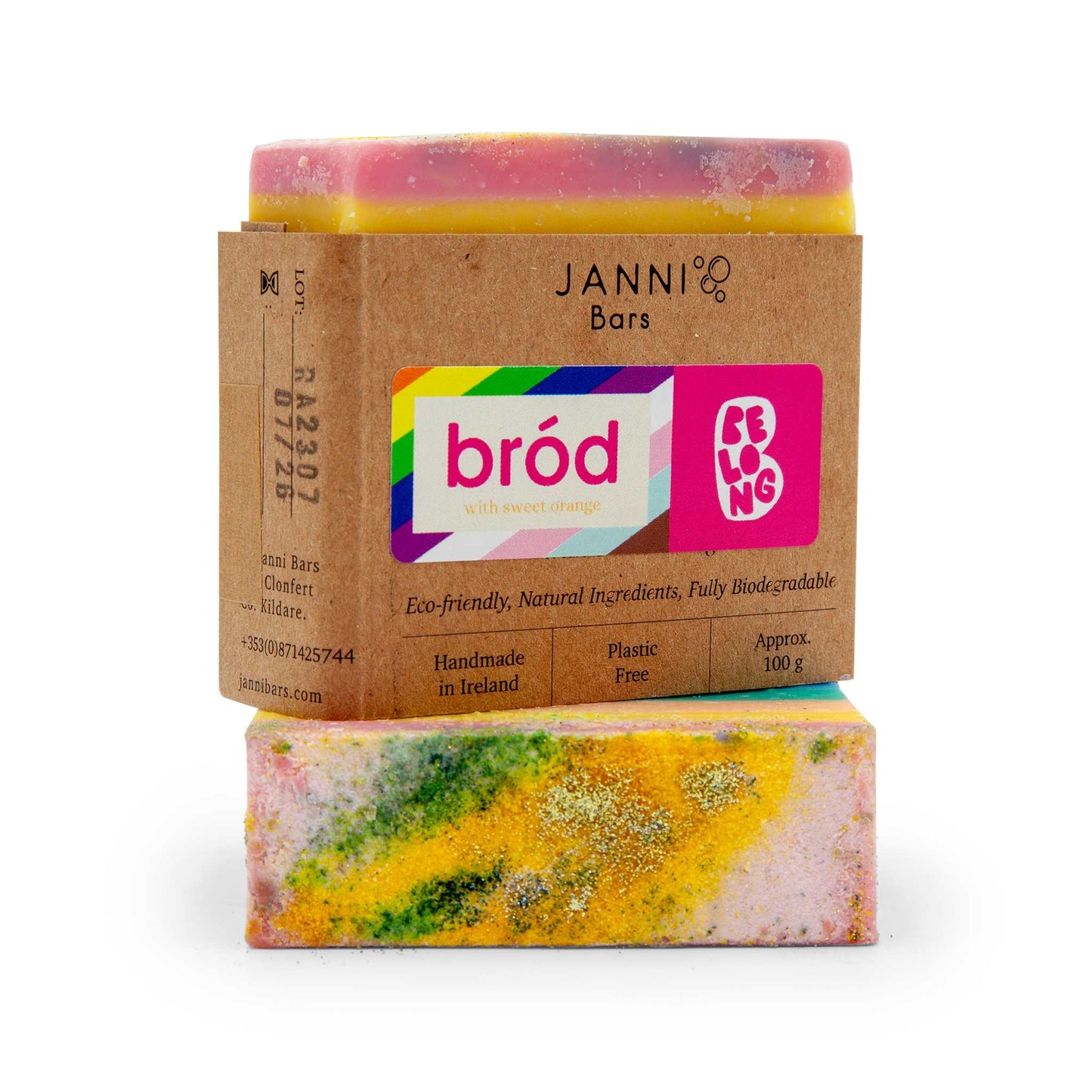 Janni Bars Soap Bród Rainbow Pride Soap - Sweet Orange - Handmade by Janni Bars