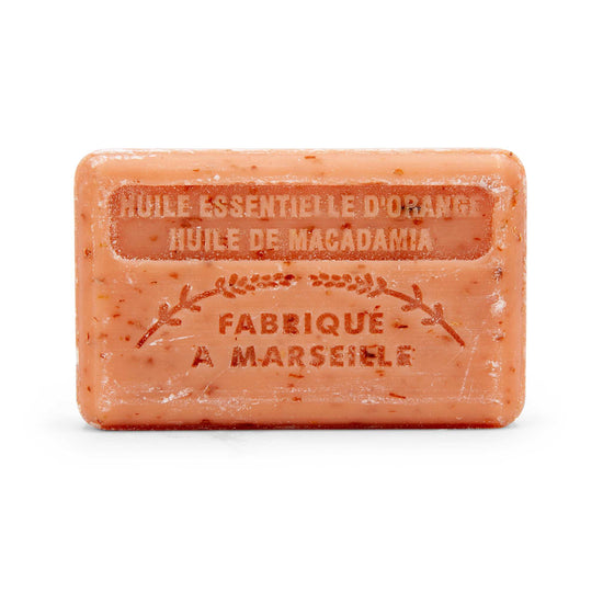 Savon de Marseille Soap Marseille Soap Bar with Organic Shea Butter - 125g - Exfoliating 2-in-1 - Orange & Macadamia Nut