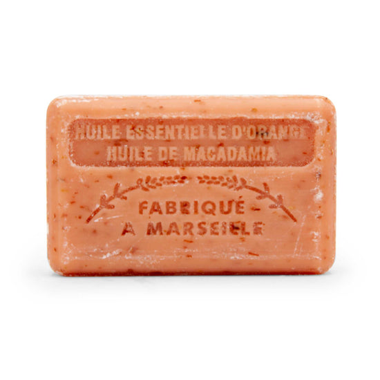 Savon de Marseille Soap Marseille Soap Bar with Organic Shea Butter - 125g - Exfoliating 2-in-1 - Orange & Macadamia Nut