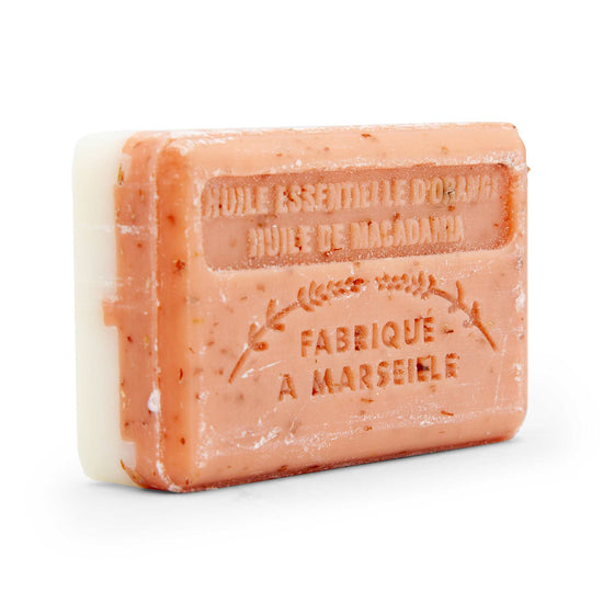 Savon de Marseille Soap Marseille Soap Bar with Organic Shea Butter - 125g - Exfoliating 2-in-1 - Orange & Macadamia Nut