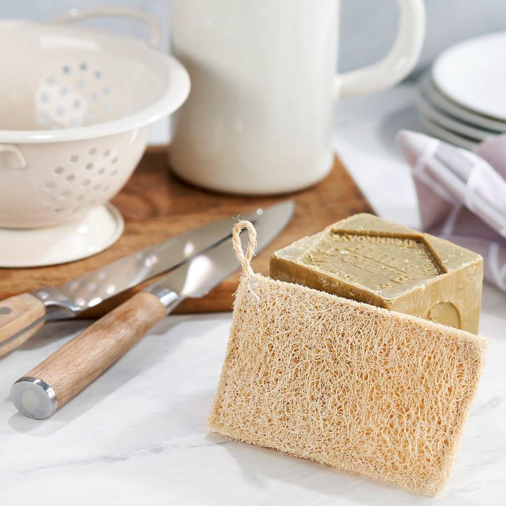 ecoLiving Brushes Natural Kitchen Loofah With Scrubber - ecoLiving