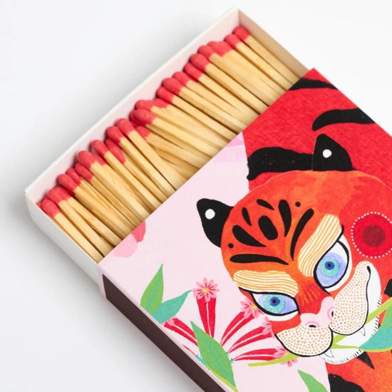 Archivist Lighters & Matches Archivist Letterpress Luxury Matches Tiger & Peonys