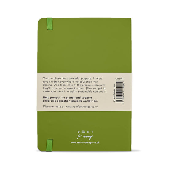 Vent for Change Notebooks & Notepads Recycled Leather A5 Make a Mark Notebooks - Vent for Change - Green