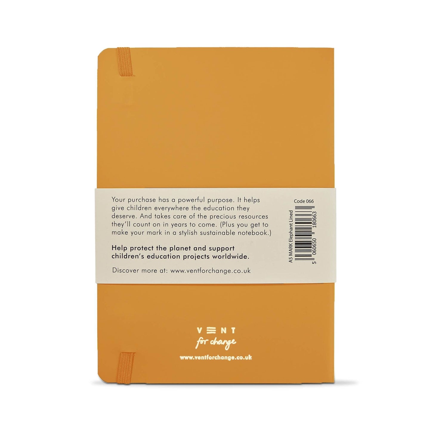 Vent for Change Notebooks & Notepads Recycled Leather A5 Make a Mark Notebooks - Vent for Change - Mustard Yelloe