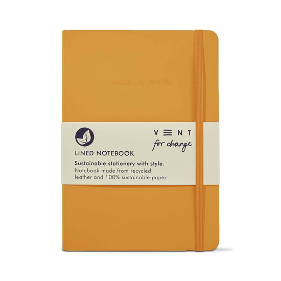 Vent for Change Notebooks & Notepads Recycled Leather A5 Make a Mark Notebooks - Vent for Change - Mustard Yelloe