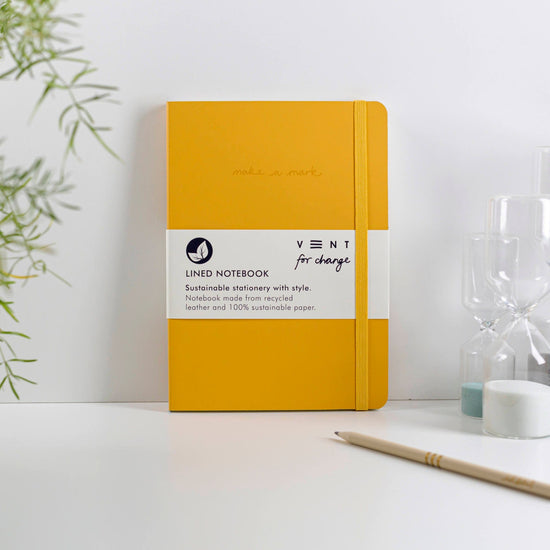 Vent for Change Notebooks & Notepads Recycled Leather A5 Make a Mark Notebooks - Vent for Change - Mustard Yellow