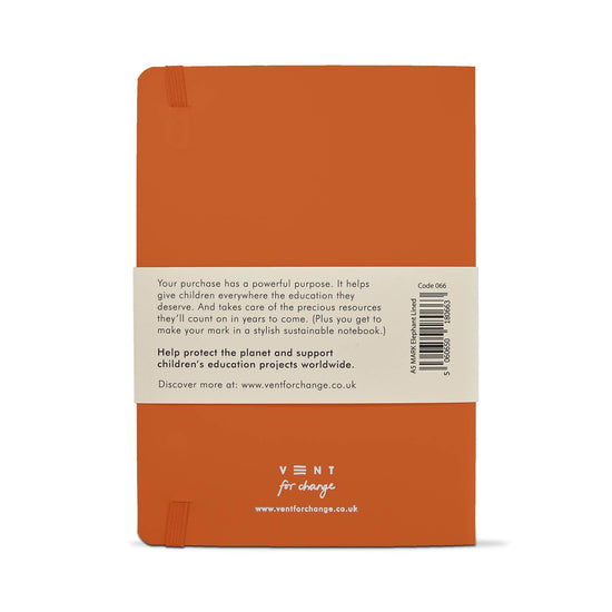 Vent for Change Notebooks & Notepads Recycled Leather A5 Make a Mark Notebooks - Vent for Change - Orange