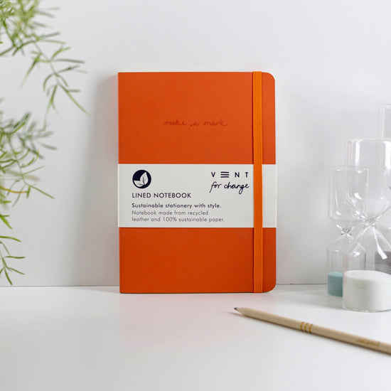 Vent for Change Notebooks & Notepads Recycled Leather A5 Make a Mark Notebooks - Vent for Change - Orange