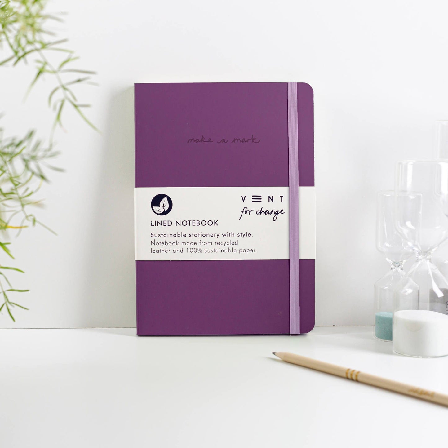 Vent for Change Notebooks & Notepads Recycled Leather A5 Make a Mark Notebooks - Vent for Change - Purple